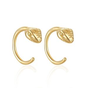 Gold Snake Hoop Earrings